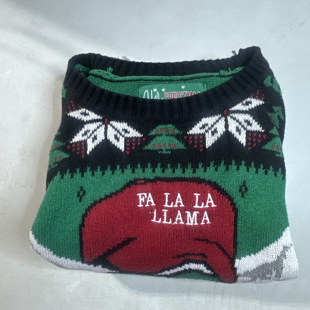Ugly Christmas Sweater "Fa La La Llama" Llama in Hat Size XL - Picture 8 of 8